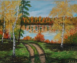 Маслена картина Цветове на есента. Размер 50/40 .-127 евро