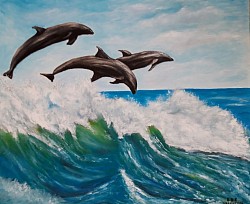 Маслена картина Делфини 50/60 см.-150 евро.