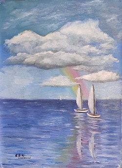 Маслена картина Морето след бурята. Размер 35/50 см.-102 евро