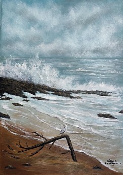 Маслена картина Морската буря наближава. Размер 60/40-143  евро