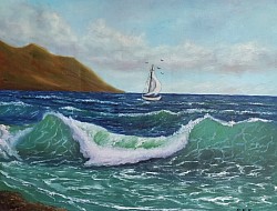 Маслена картина Отново на път. Размер 50/40 см. - 250 лв.-127,80 евро