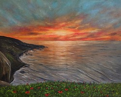 Маслена картина Огнен залез. Размер 60/50 см..-143 евро