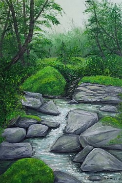 Маслена картина Поточе в гората. Размер 70/50 см. - 290 лв.148,30 евро