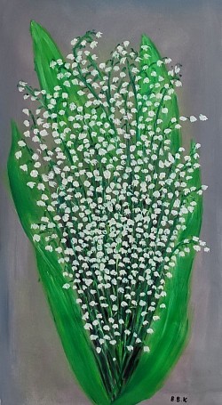 Момина сълза маслена картина . Размер 40/70 см. -127 евро