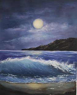 Лунна соната. Маслена картина. Размер 40/50 см. - 230 лв.-117,60 евро