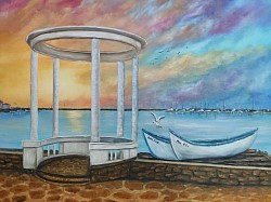 Поморие маслена картина . Размер 67/57 см.-153 евро