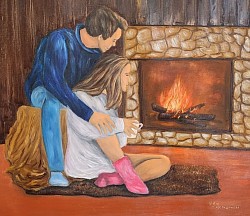 Духът на Коледа маслена картина . Размер 60/50 см. - 280 лв.-143,20 евро