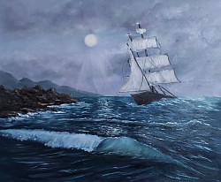 Морски прибой маслена картина . Размер 60/50 см. -150 евро