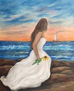 В очакване маслена картина. Размер 60/50 см. - 300  лв-153,40 евро