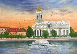 Църквата Св Стефан в Истанбул. Маслена картина. Размер 110/85 см. -350  евро