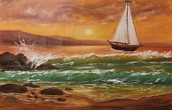 КЪМ ХОРИЗОНТА-маслена картина. Размер 100/70 см- 500 лв-255,65 евро