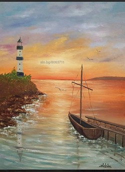 МОРСКА ИДИЛИЯ-маслена картина . Размер 80/60 см - 320 лв.-163,60 евро