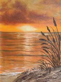 Морски залез маслена картина. МЕЧТАНИЕ. - 117 евро