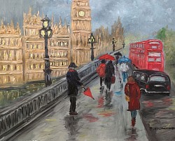 Дъждовен Лондон маслена картина. Размер 70/60 см.-204 евро