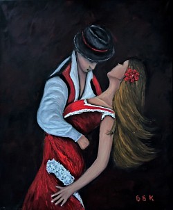 Фламенко маслена картина. Размер 65/55см с рамка. - 270 лв-138 евро