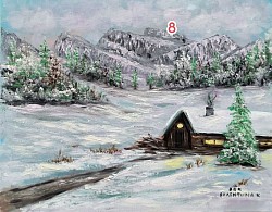 Зима в планината маслена картина . Размер 50/60 см с рамка - 100 евро