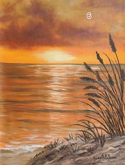 Морски пейзаж залез маслена картина.Размер 40/50см- 220 лв. - 112,50 евро