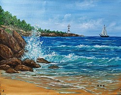 Непокорният прибой маслена картина- 170 евро 70/60 см с рамка